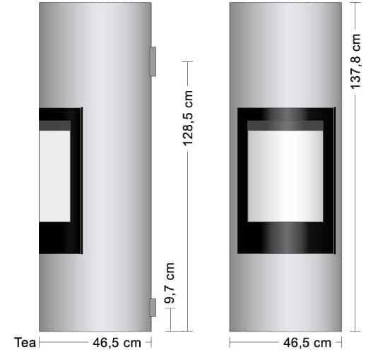 Kaminofen Tea technische Daten