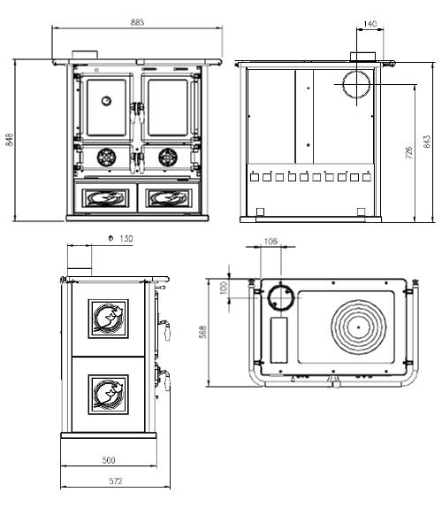 Rosetta Sinistra Zeichnung