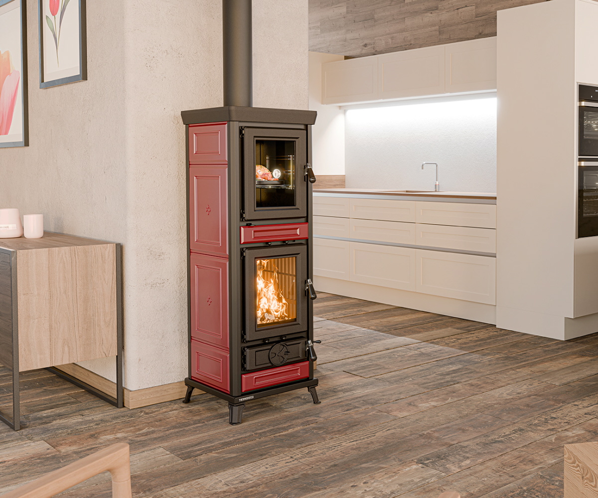 Kaminofen Thermorossi Agnese bordeaux