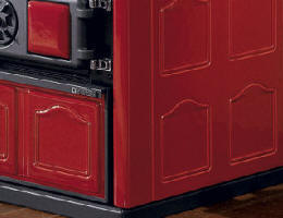 Kaminofen Rosa Maiolika Kachel 