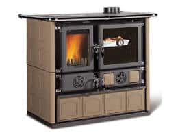 Kaminofen Rosa Maiolika tortora