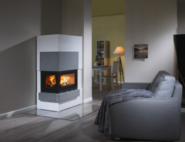 Kaminbausatz Cube X granit grau